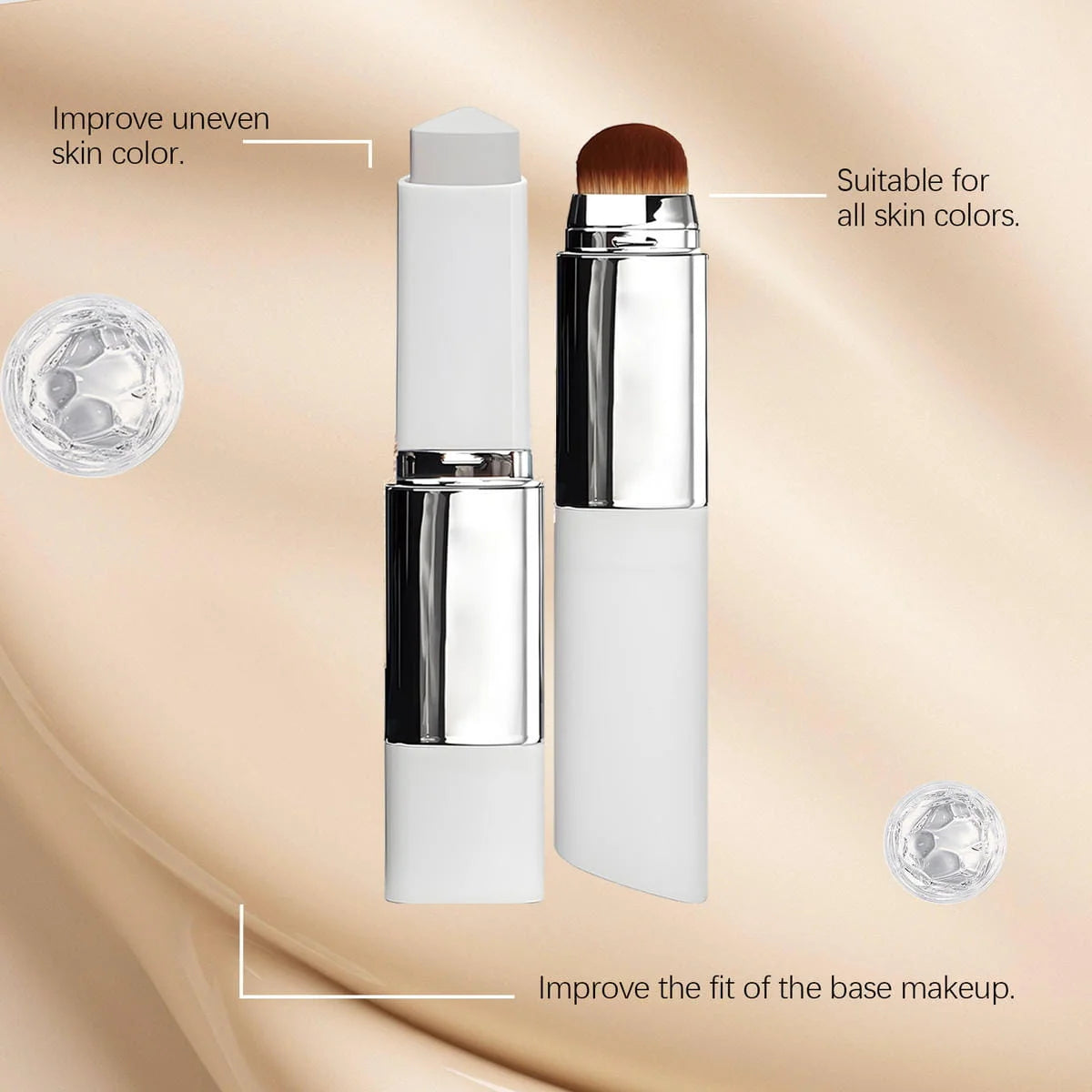 Tazeen™ Korean Color Adapting foundation stick, Flawless Skin in Seconds — No Shade Guessing Required